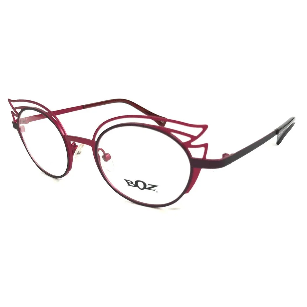 BOZ Eyeglasses Frames DYAM 7582 Plum Fuchsia Pink Purple Cat Eye 47-20-140